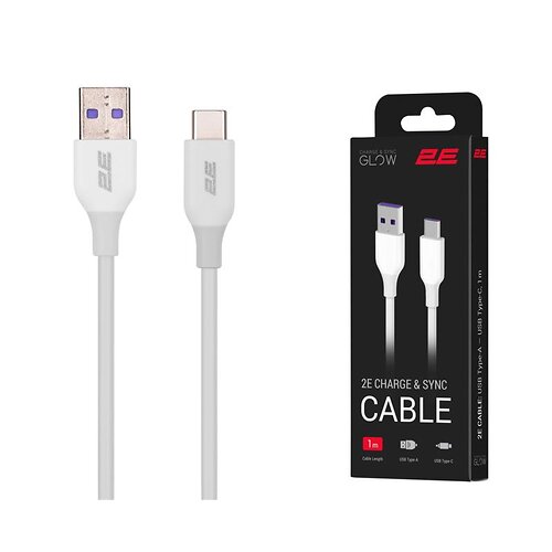 Кабель 2E USB-A > USB-C заряджання/синхронізації 15Вт, 1м, білий