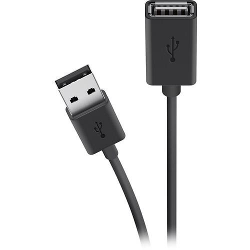 Кабель Belkin USB-A > USB-AF заряджання/синхронізації 1.8м, чорний