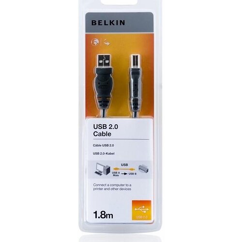 Кабель Belkin USB-A > USB-B (AM/BM) синхронізації 1.8м, чорний