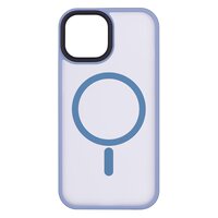Чохол 2Е Basic для iPhone 15, Soft Touch MagSafe Cover, синій світлий