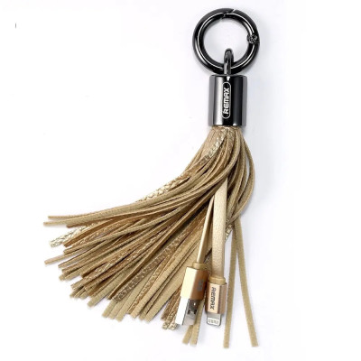 Кабель Remax RC-053i Tassel Ring USB - Lightning (M/M), 0.15 м, Gold (6954851260172)