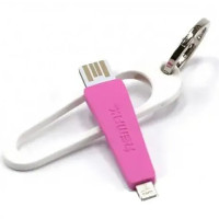 Кабель Remax RC-024i Portable USB - Lightning (M/M), 0.07 м Pink (2000700004658)