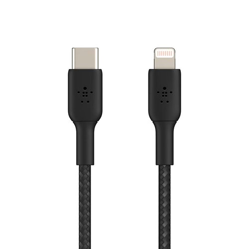 Кабель Belkin USB-C > Lightning заряджання/синхронізації 30Вт PD, 2м, плетений, чорний