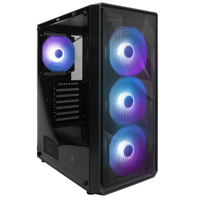 Корпус 1stPlayer FD3-BK-4F7 Black без БЖ