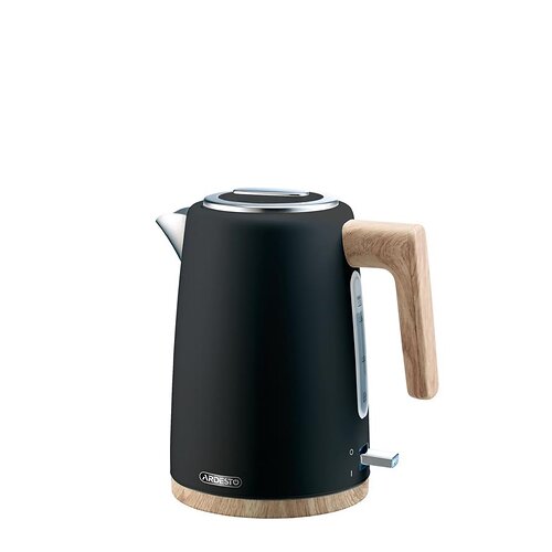 Електрочайник ARDESTO Wood Modern, 1.7л, метал, мат, Strix, чорний