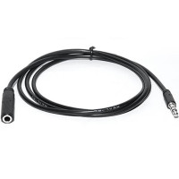 Аудіо-кабель REAL-EL Audio Pro 3.5 мм - 3.5 мм (M/F), 1 м, чорний (EL123500041)