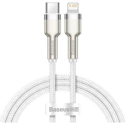 Кабель Baseus Cafule Metal USB-C - Lightning (M/M), 1 м White (6953156202078)