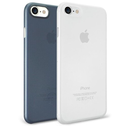 Комплект чохлів O!coat 0.3 Jelly 2 in 1 case for iPhone 7/8 Clear and Dark Blue