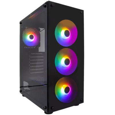 Корпус 1stPlayer V3-B-BK-4F1 Black без БЖ