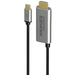 Кабель Promate HDMI-PD100 USB Type-C - HDMI V 2.0 (M/M), 1.8 м, Grey