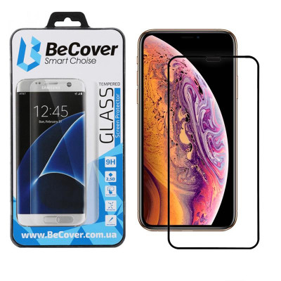 Защитное стекло BeCover для Apple iPhone X\/XS Black (702622)