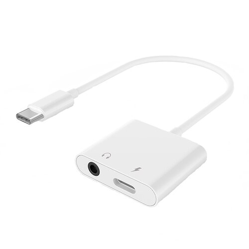 Адаптер Cablexpert USB Type-C - 3.5 мм/USB Type-C (M/F), 0.1 м, White (A-CM-3.5FP-01)