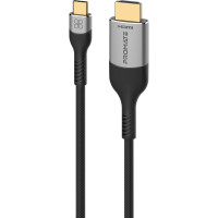 Кабель Promate USB Type-C - HDMI V 2.1 (M/M), 1.8 м, Grey (mediacord-8k.grey)
