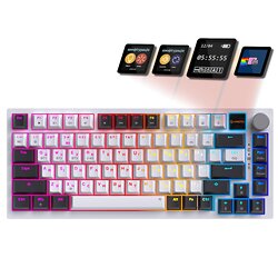 Беспроводная клавиатура GamePro Asgard Valhalla QLAB Sakura Switch White With Display (MK160-W-D-QS-PRO)