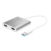 Адаптер J5create USB-A - 2 HDMI (M/F), Silver (JUA365-N)