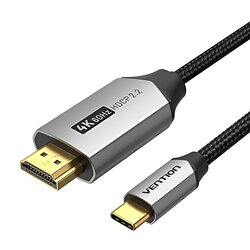 Кабель Vention HDMI - USB Type-C (M/M), V 2.0, 1.5 м, черный/серый (CRBBG)