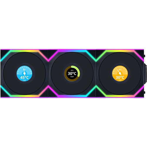 Вентилятор Lian Li Uni Fan SL Wireless LCD 120-3 Reverse Black (G99.12RSLLCD1W3B.00)