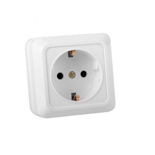 Розетка ELM Simply OD-10E з заземленням Біла (41-0006)