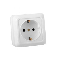 Розетка ELM Simply OD-10E с заземлением Белая (41-0006)