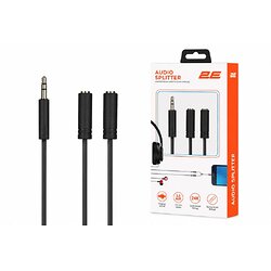 Кабель 2E jack 3.5 > 2хjack 3.5 (M/F) 0.30м, чорний