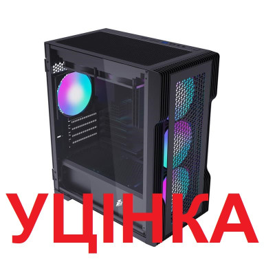 Корпус 1stPlayer T3-BK-4F1 Black без БЖ