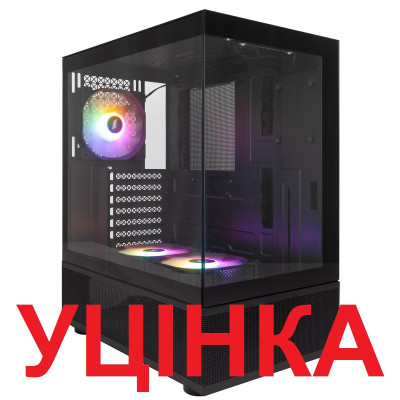 Корпус 1stPlayer Mi7-A-BK-2F7R-1F7 Black без БЖ