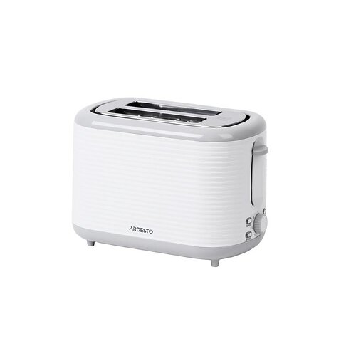 Тостер ARDESTO White stripes T-F17WG 930Вт, пластик, білий+сірий