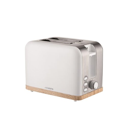 Тостер ARDESTO Wood Modern, 800Вт, метал, 2 слоти, білий