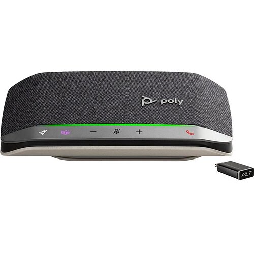 Спікерфон Poly Sync 20+ з адаптером BT700, сертифікат Microsoft Teams, 3 x Bi-Mic, радіус 2 м, USB-C, Bluetooth, сірий