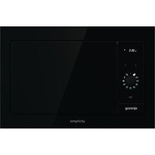Мікрохвильова піч Gorenje вбудовувана Simplicity, 23л, міх. управл., 900Вт, гриль, дисплей, чорний