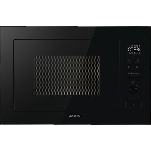 Мікрохвильова піч Gorenje вбудовувана, 25л, електр. управл., 900Вт, гриль, дисплей, чорний