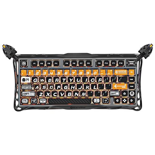 Клавіатура механічна GravaStar Mercury K1 Pro 80keys, GravaStar x Kailh Speedy Mint, BT/WL/USB, RGB, CyberFlare
