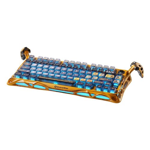 Клавіатура механічна GravaStar Mercury K1 Pro 80keys, GravaStar x Kailh Speedy Mint, BT/WL/USB, жовтий