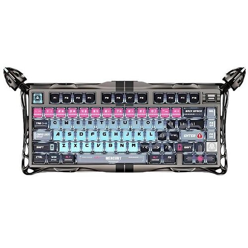 Клавіатура магнітна GravaStar Mercury V75 Pro 80keys, Magnetic Jade Gaming, 8K, USB-A, RGB, Cyberpunk