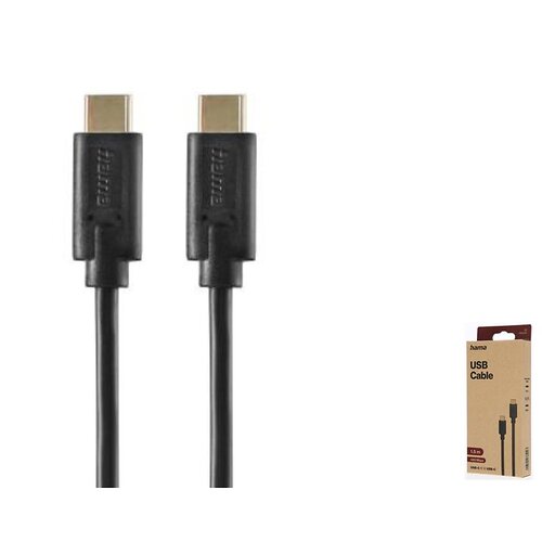 Кабель USB-С > USB-C заряджання/синхронізації Hama 1,5м, чорний