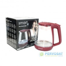 Электрочайник SMART FY-488 (2200Вт., 1,7л., диск, стекл., бордовый) Электрочайник SMART FY-488 (2200Вт., 1,7л., диск, стекл., бордовый)