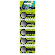 Батарейка ERGOLUX CR-2016 Lithium * 5 (CR2016-BP5) Батарейка ERGOLUX CR-2016 Lithium * 5 (CR2016-BP5)