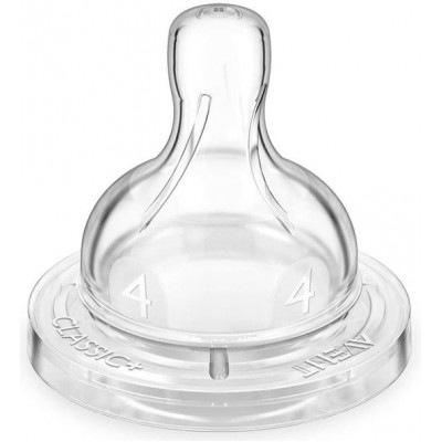 Соска Avent силіконова Classic+ швидкий потік 2шт 6+