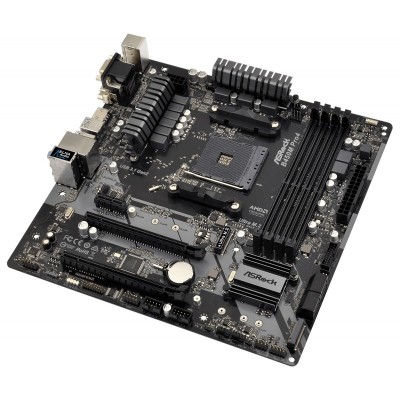 Материнcька плата ASRock B450M_PRO4 sAM4 B450 4xDDR4, M.2, HDMI-DVI-VGA, mATX