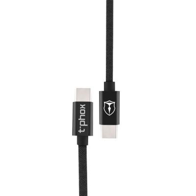 Дата кабель USB Type-C to Type-C 1.0m Speed T-CC811 Black T-PHOX (T-CC811 Black)
