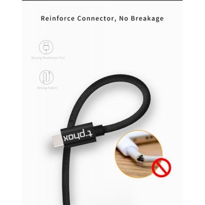 Дата кабель USB Type-C to Type-C 1.0m Speed T-CC811 Black T-PHOX (T-CC811 Black)