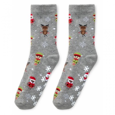 Шкарпетки Bross махрові з оленями (23394-8-gray)