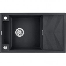 Мийка кухонна Deante Magnetic, граніт, прямокутник, з крилом, 820х500х219мм, чаша - 1, накладна, металічний графіт Мийка кухонна Deante Magnetic, граніт, прямокутник, з крилом, 820х500х219мм, чаша - 1, накладна, металічний графіт