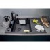 Мийка кухонна Deante Magnetic, граніт, прямокутник, з крилом, 820х500х219мм, чаша - 1, накладна, металічний графіт