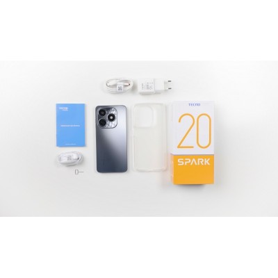 Смартфон TECNO Spark 20 (KJ5n) 6.56" 8/256ГБ, 2SIM, 5000мА•год, Gravity Black