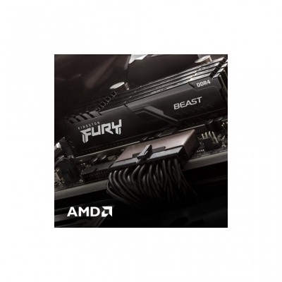 Модуль пам'яті для комп'ютера DDR4 16GB 3000 MHz FURY Beast Black Kingston Fury (ex.HyperX) (KF430C16BB/16)