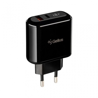 Зарядний пристрій Gelius Pro Zion QC3.0 PD2.0 18W with LCD GP-HC010 1USB(3А) + 1USB T (00000082306)