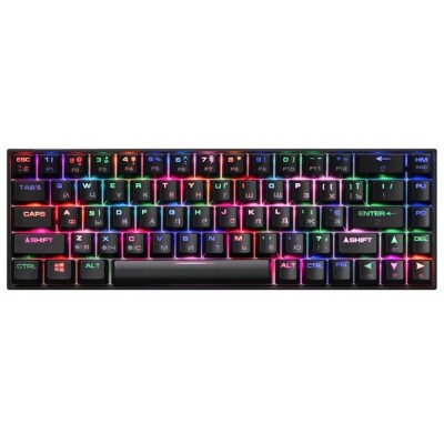 Клавіатура ігрова 2E GAMING KG380 RGB 68key Gateron Blue Switch BT/USB Black Ukr