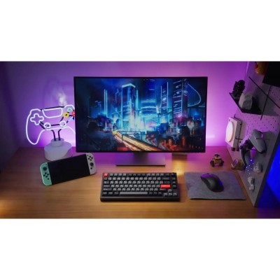 Клавіатура механічна Lemokey  P1 Pro 84Key, Keychron Super Brown, WL/BT/USB-A, QMK/VIA, Hot-Swap, EN/UKR, RGB,  Knob, Carbon Black