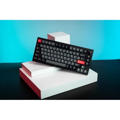 Клавіатура механічна Lemokey  P1 Pro 84Key, Keychron Super Brown, WL/BT/USB-A, QMK/VIA, Hot-Swap, EN/UKR, RGB,  Knob, Carbon Black